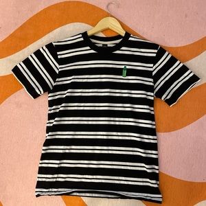 Authentic Sprite merch- black and white striped tee